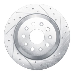 Jeep Grand Cherokee Brake Rotor (1) - Front Right - R1 Concepts - Drilled & Slotted - Silver - `99-`04
